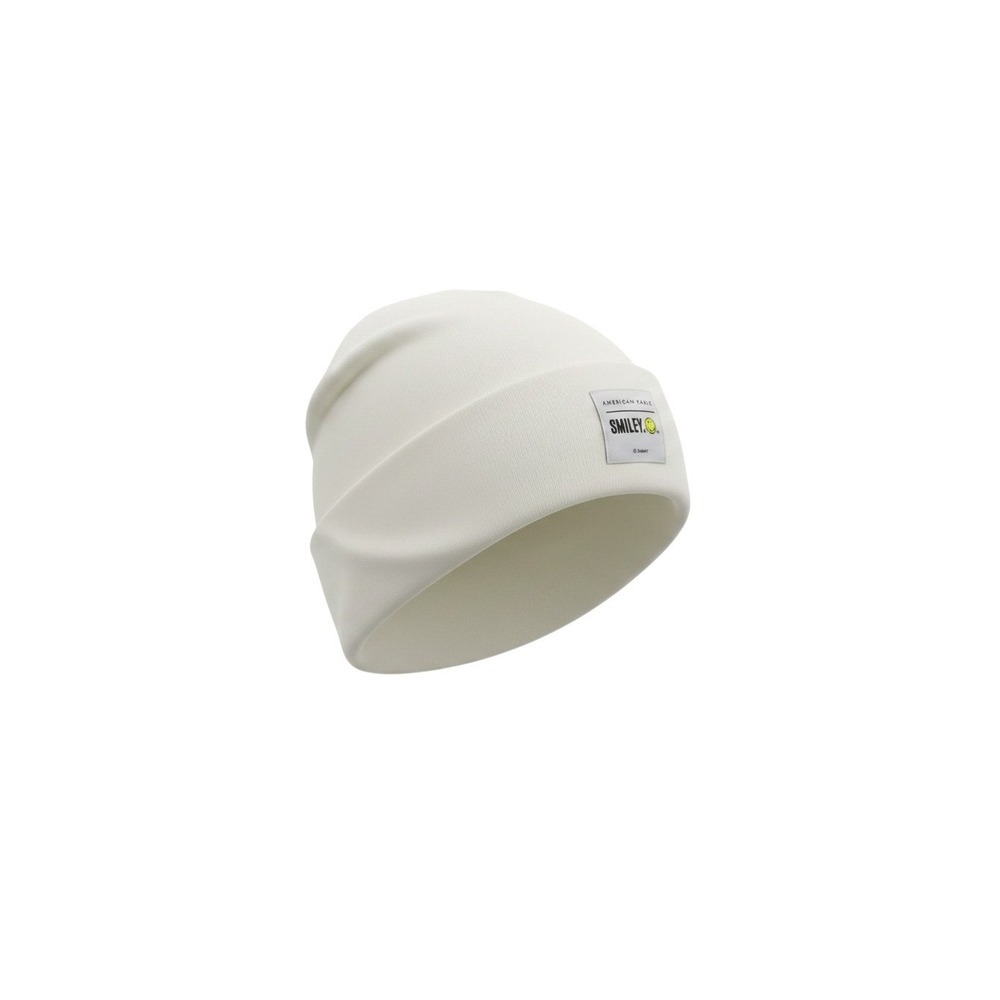 American Eagle Beanie Unisex One Size White New Smiley Graphic Cuffed Knit Hat